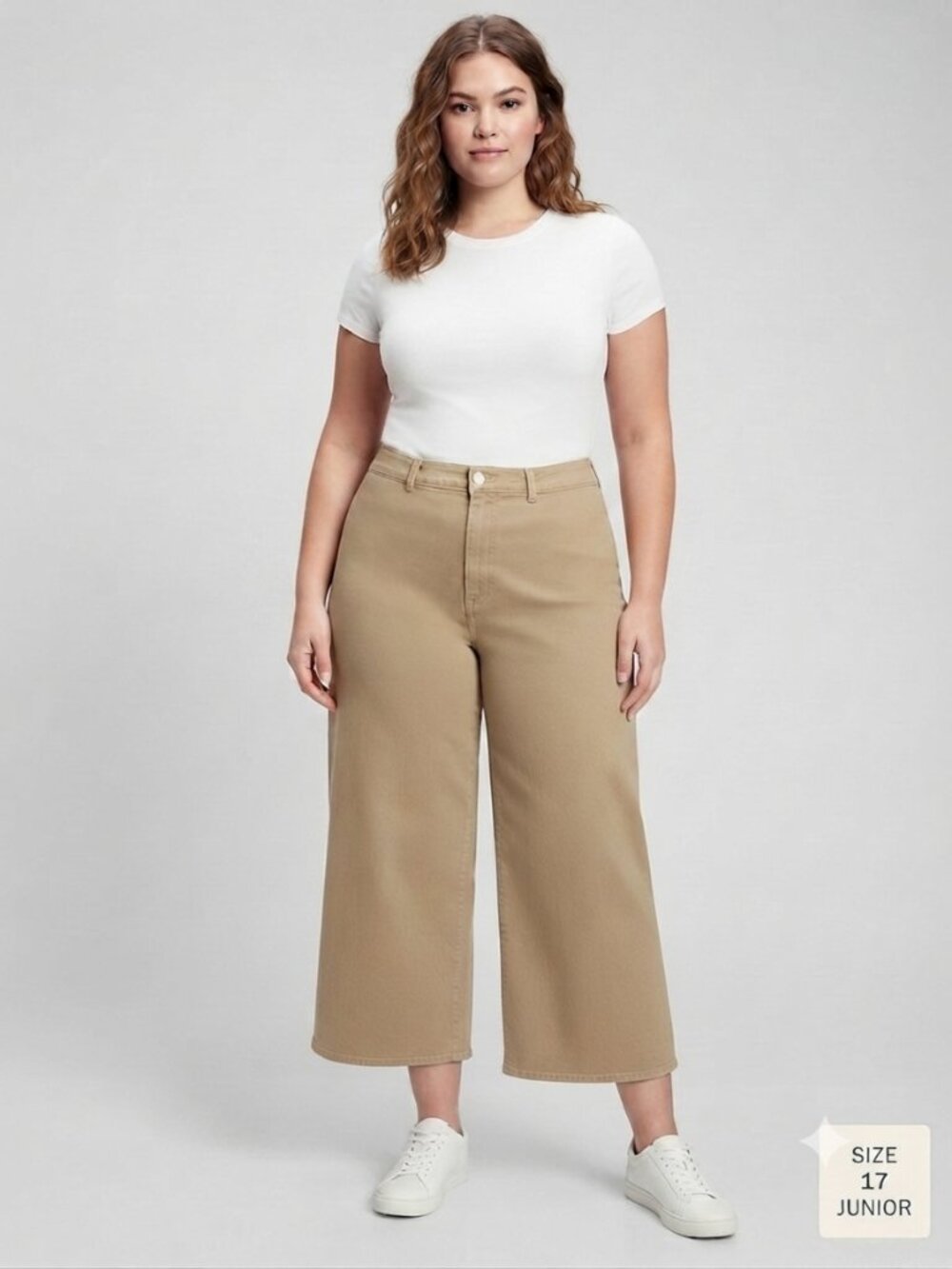 Women Sailor Wide Leg Khaki Jeans